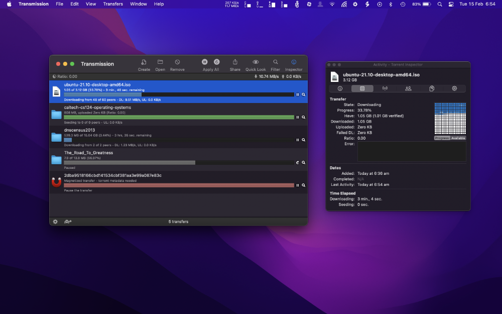 transmission torrent downloader for mac